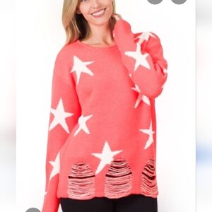 Zenana Outfitters Star Pattern Sweater